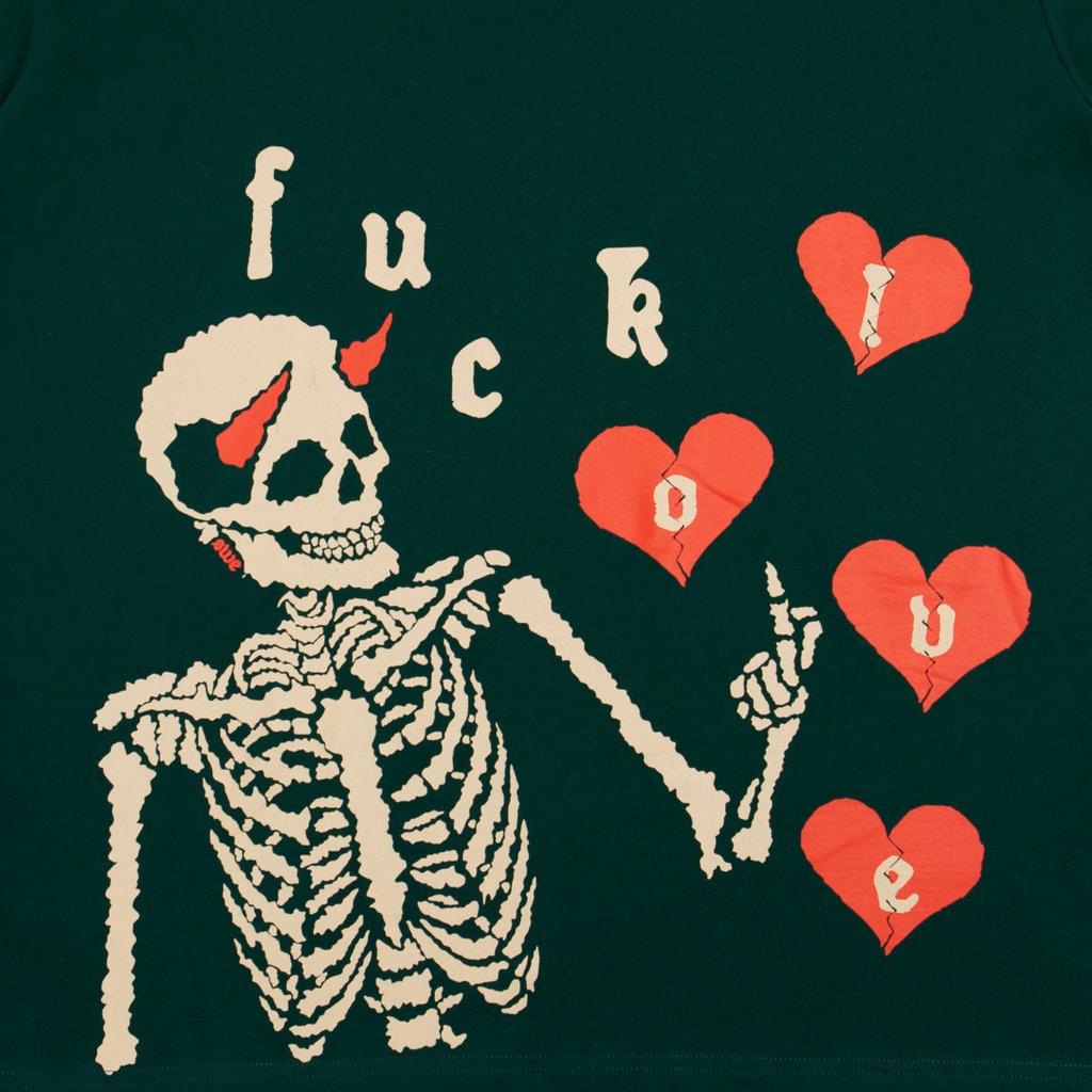 SWE - Áo phông unisex cổ tròn ngắn tay in hình F-LOVE TEE - GREEN 100% cotton thoáng mát