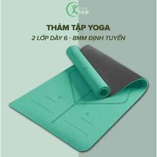 Thảm Tập Yoga Định Tuyến TPE cao cấp tặng kèm túi đựng - Thảm yoga chống trượt chính hãng TOPBODY THATU08