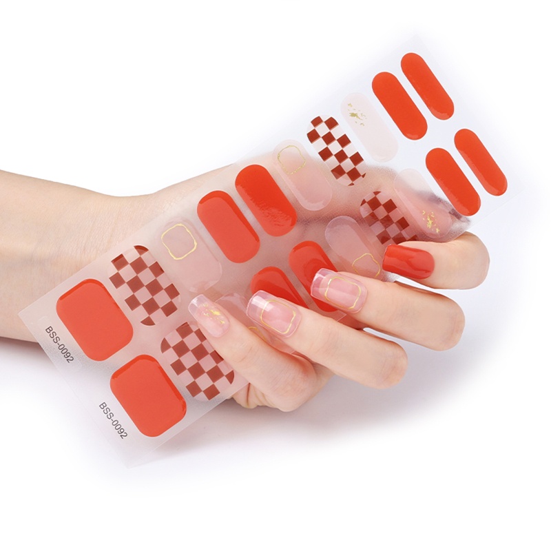 Set 20 Miếng Dán Gel Bán Nguyệt Trang Trí Móng Tay