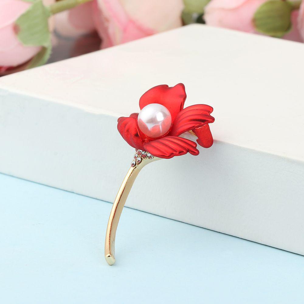 Ghim Cài Áo Hình Hoa Hồng Đỏ 1 Cái Cho Nữ
