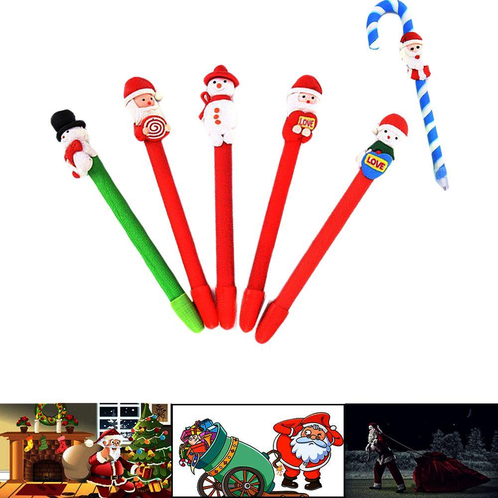 Set 3 Bút Bi Mềm Hình Ông Già Noel Hoạt Hình Màu Sắc Ngẫu Nhiên