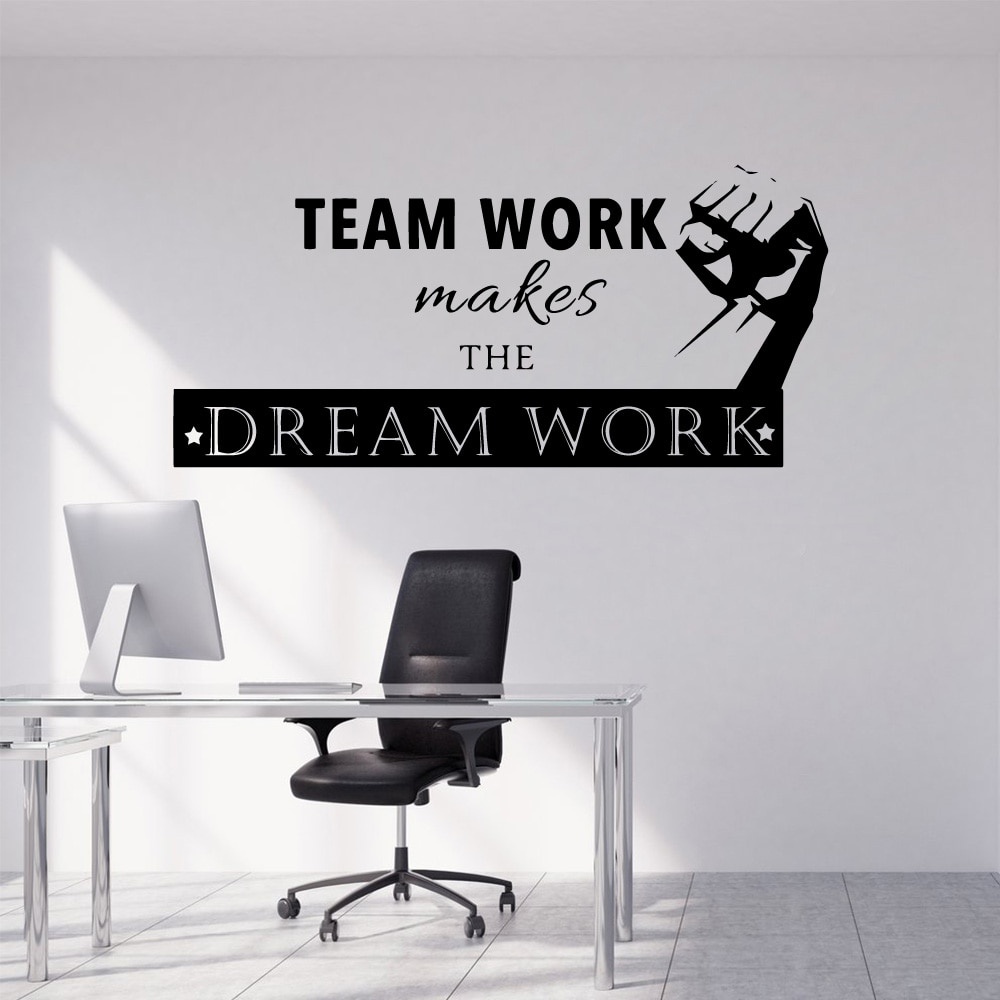 Sticker Dán Tường Họa Tiết Chữ Makes Dream Work Trang Trí Phòng Học/Văn Phòng