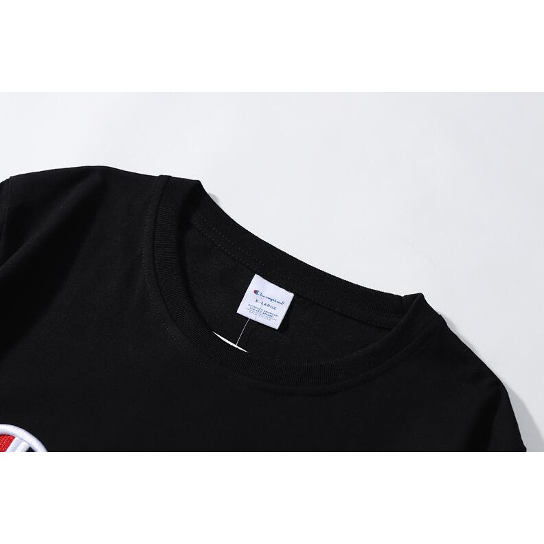 Áo thun ngắn tay unisex in chữ champion đơn giản thời trang