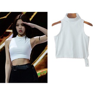 Áo lửng cổ lọ không tay phong cách jennie Blackpink