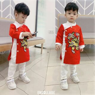 Áo dài gấm bé trai