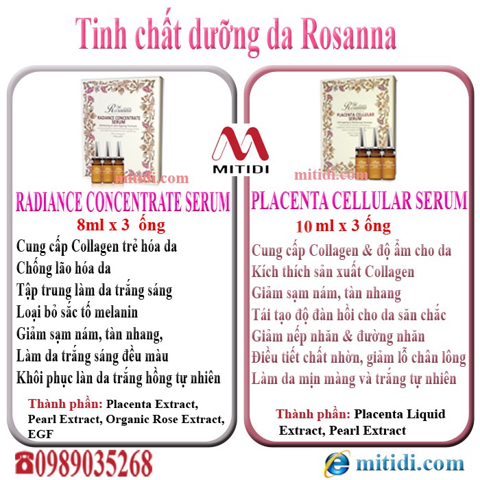 Tế bào gốc nhau thai cừu Rosanna Placenta Cellular Serum