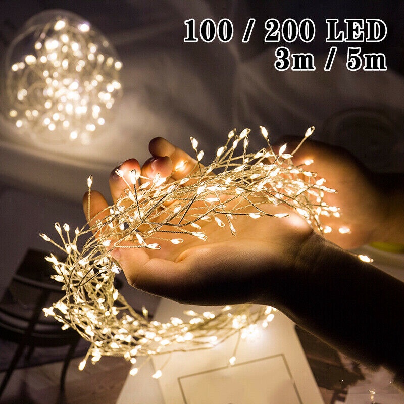 Dây Đèn Led 100 / 200 Bóng Có Điều Khiển Từ Xa Trang Trí Giáng Sinh