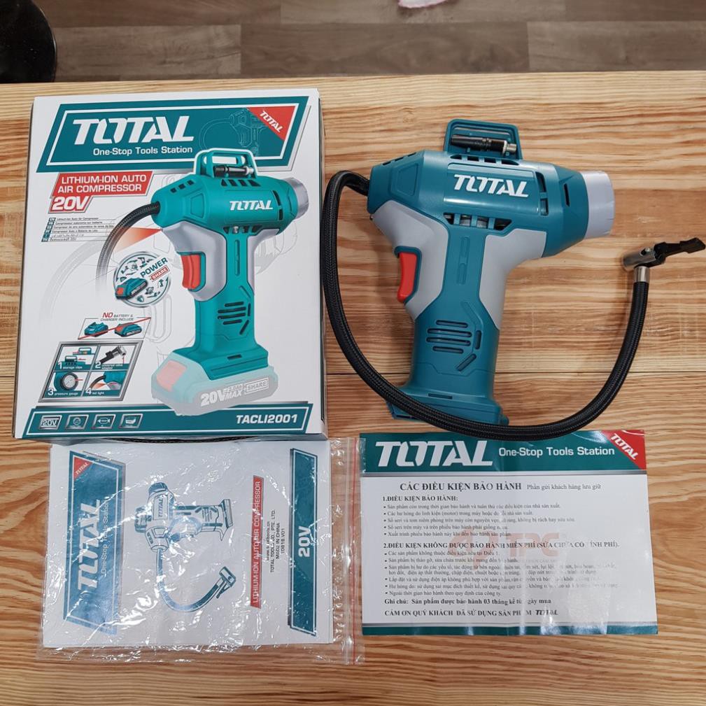 Máy bơm hơi tự động dùng pin 20V Total TACLI2001 (Tuỳ chọn pin và sạc)