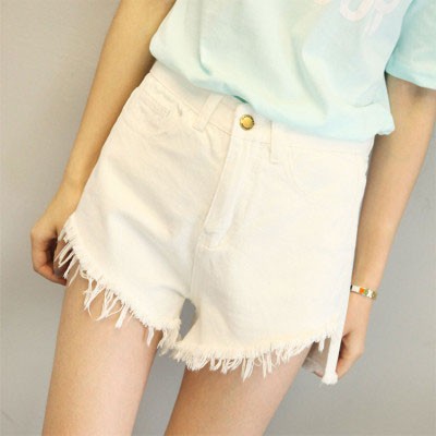 Quần Short Kaki Jeans Trắng Đen (ảnh thật)