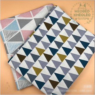 VẢI BỐ THÔ CANVAS HỌA TIẾT TAM GIÁC