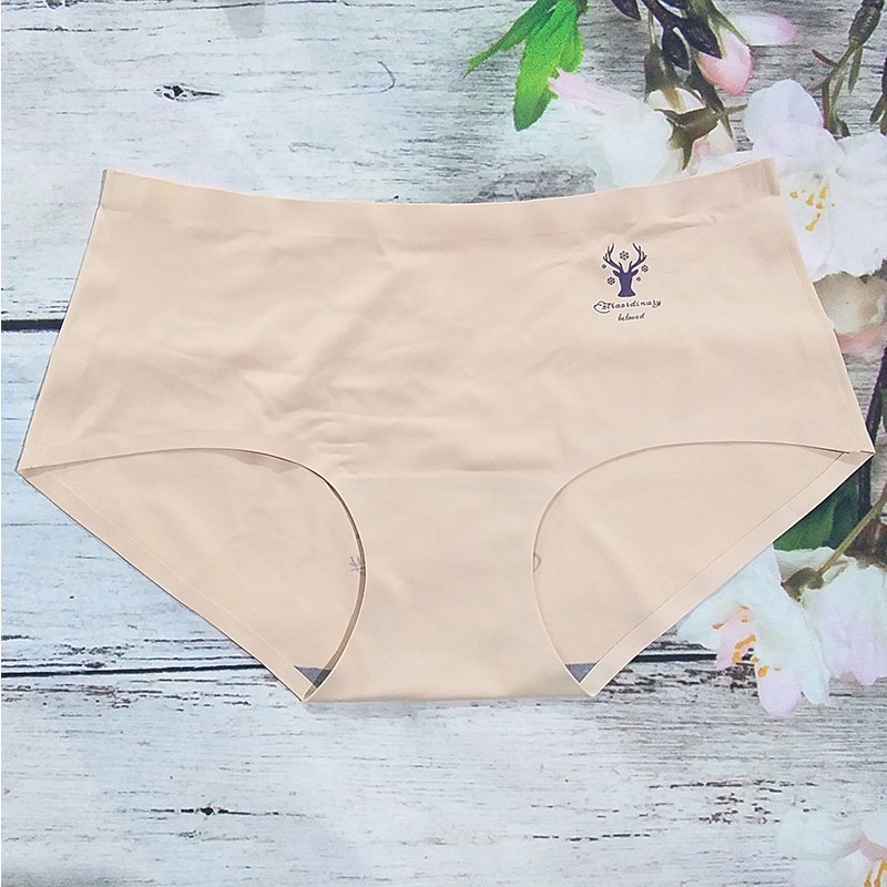 Quần lót nữ cao cấp thun lạnh cotton trơn đúc su không viền sexy in hình hươu KIMCHIBIKINI QL173
