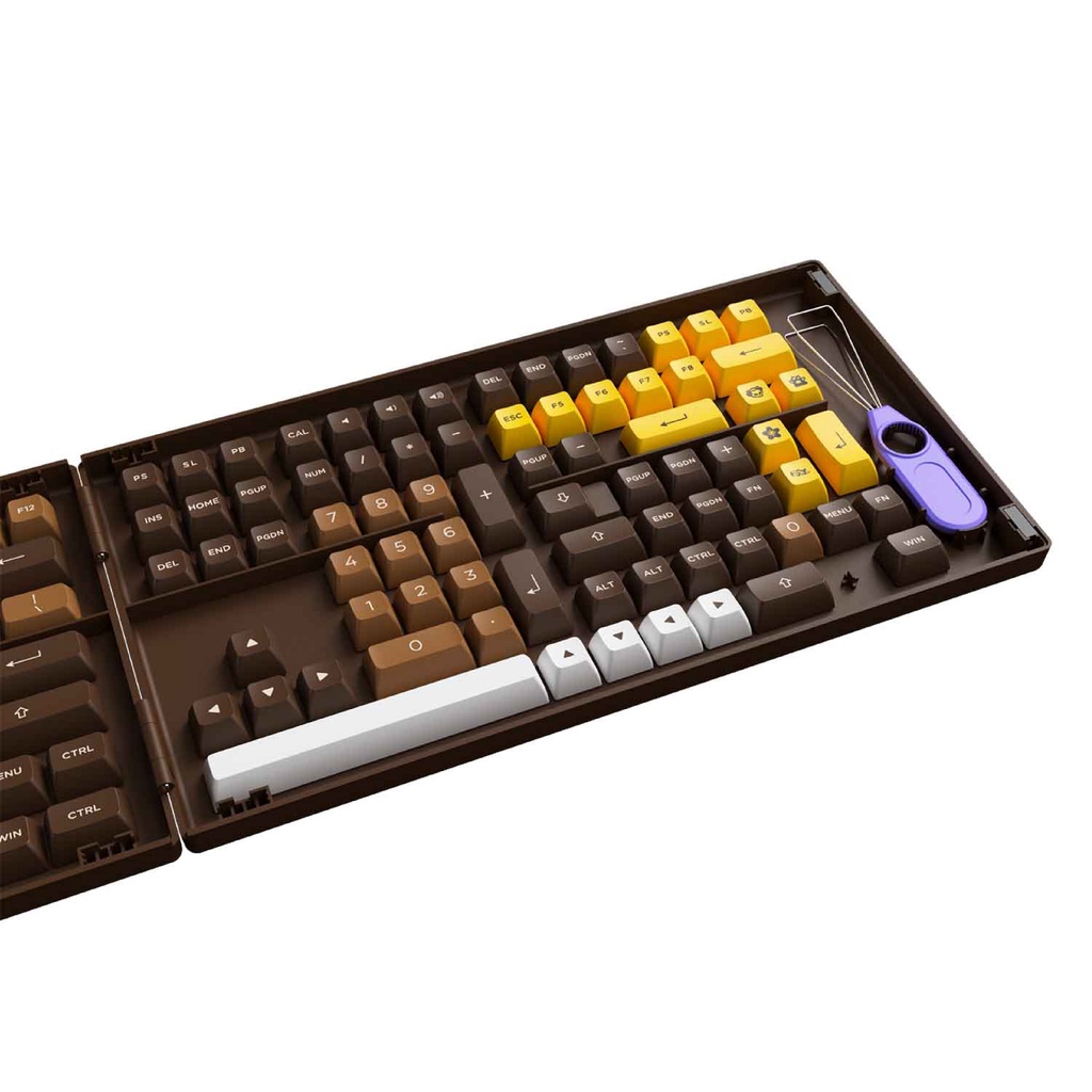 Bộ Keycap Akko Chocolate (ASA profile/PBT Double-Shot/178 nút)