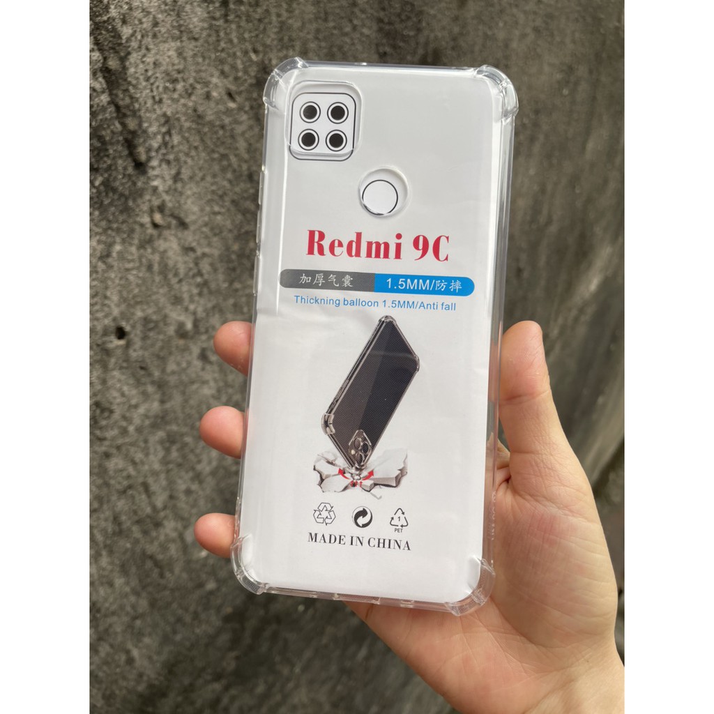 Ốp lưng Xiaomi Redmi 9C chống sốc trong suốt có gờ nhô cao 4 góc bảo vệ máy, bảo vệ camera