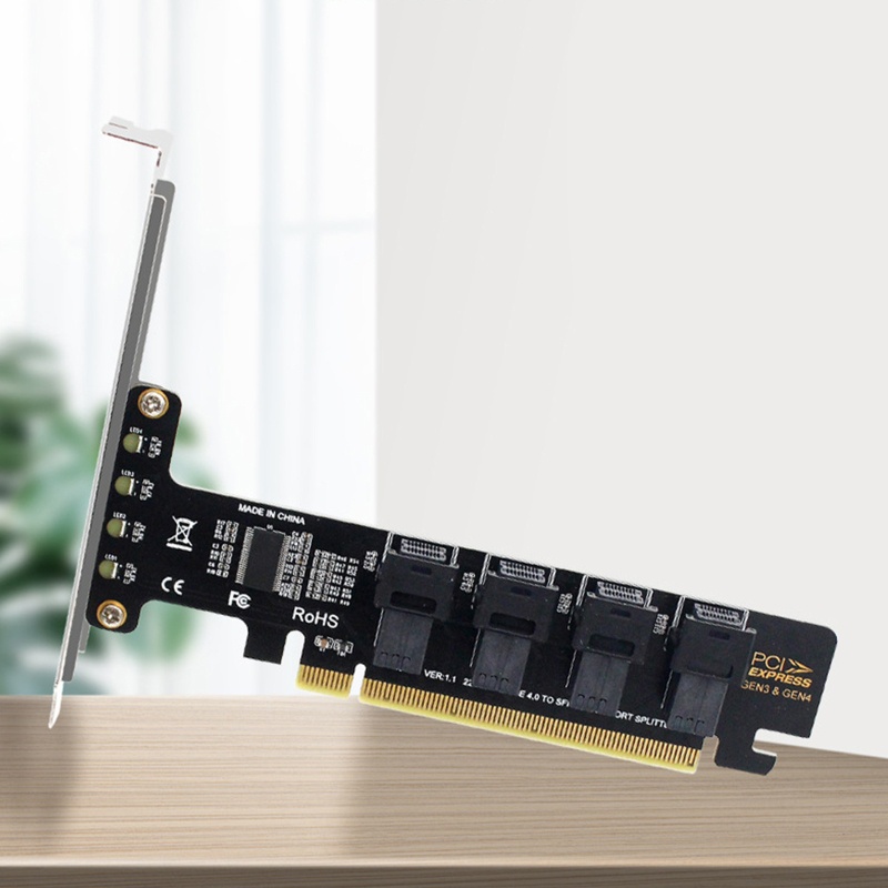 Thẻ Mở Rộng PCI-E4.0 X16 Sang 4 Cổng U.2 NVME SFF-8643 SFF-8639
