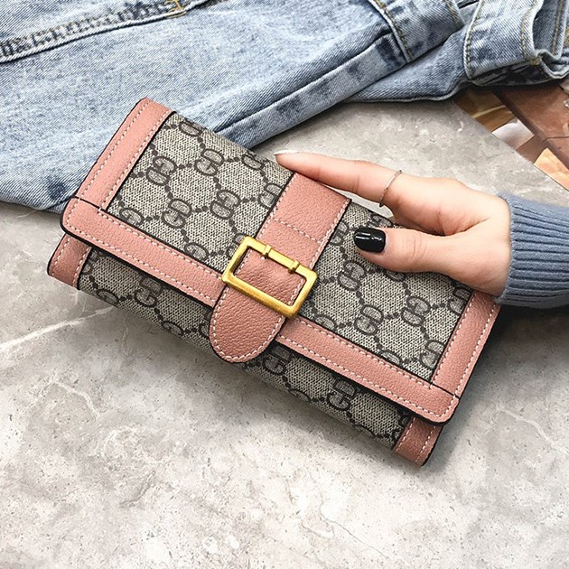 Ví Da Chuwanglin Dáng Dài In Họa Tiết Thời Trang Cho Nữ