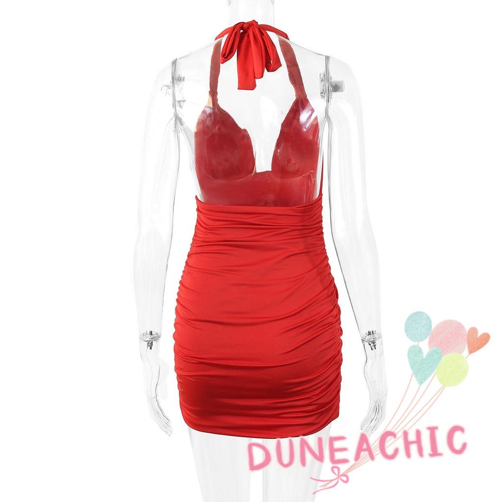 Đầm Body Cổ Chữ V Khoét Sâu Thiết Kế Hở Lưng Quyến Rũ