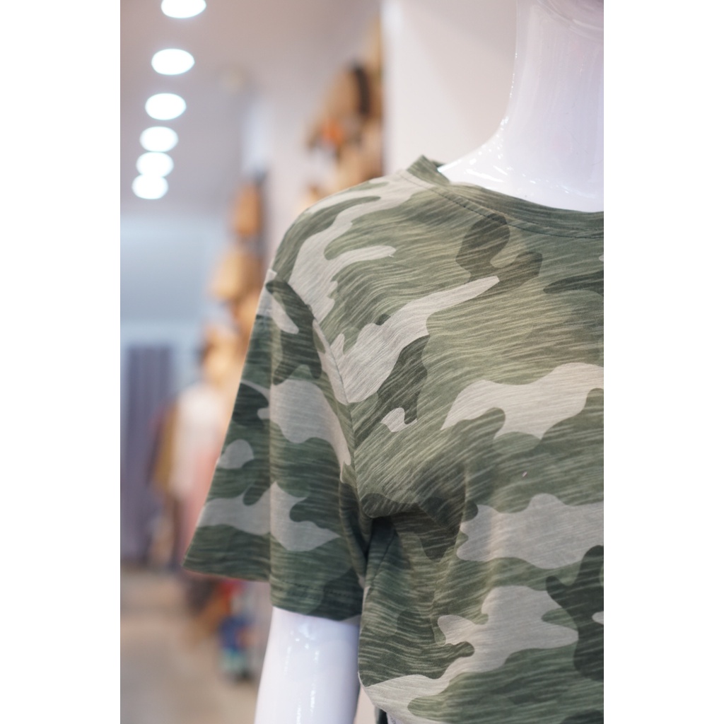 Áo Thun Nữ Cotton Loang Bộ Đội Cá Tính - Chất Mát