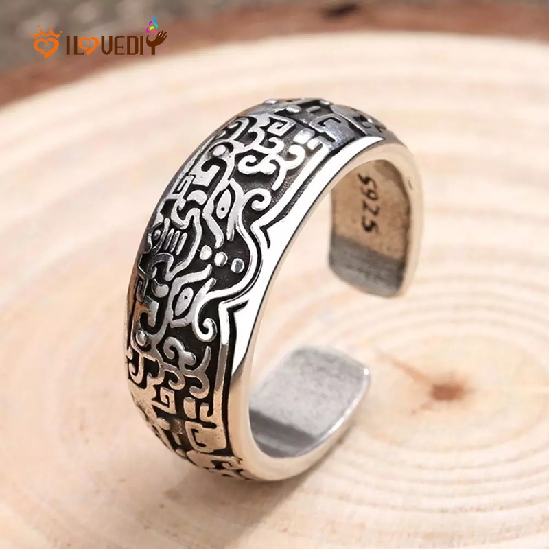 Nhẫn đeo tay phong cách retro đơn giản cho nam