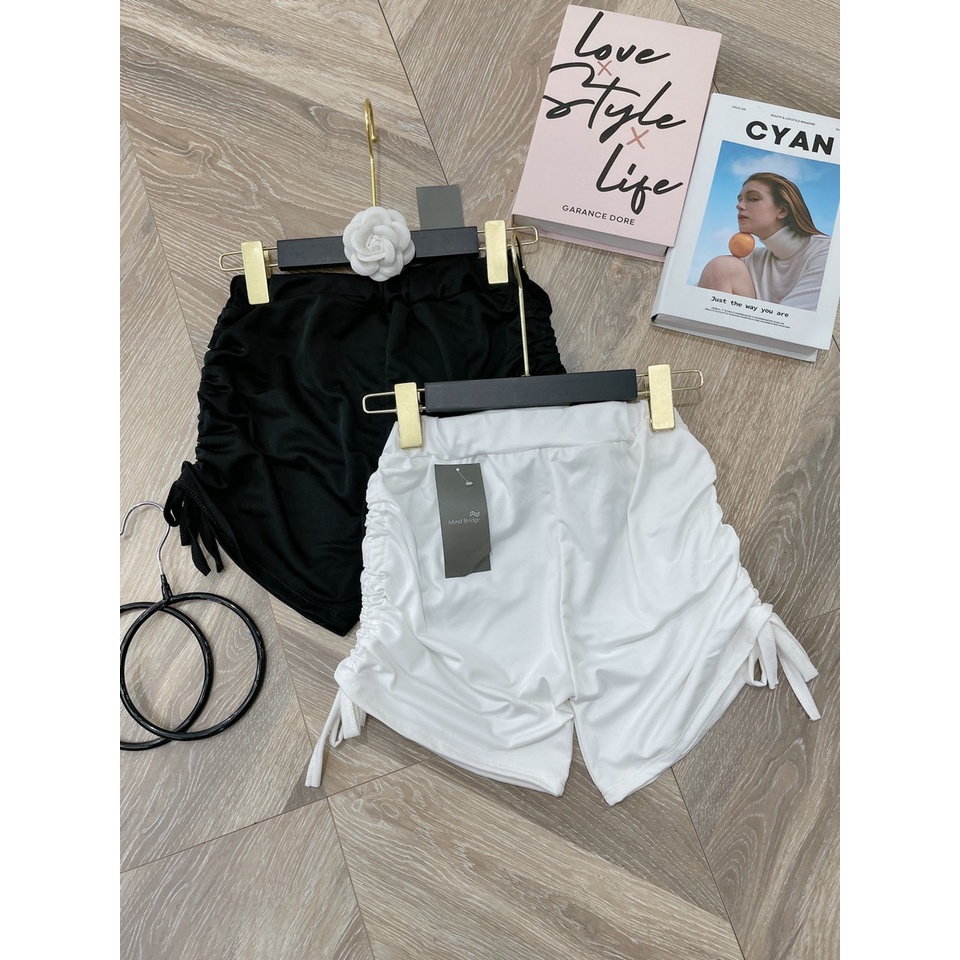 Quần short đùi dây rút 2 bên siêu cá tính quần đùi nữ cotton xuân hè