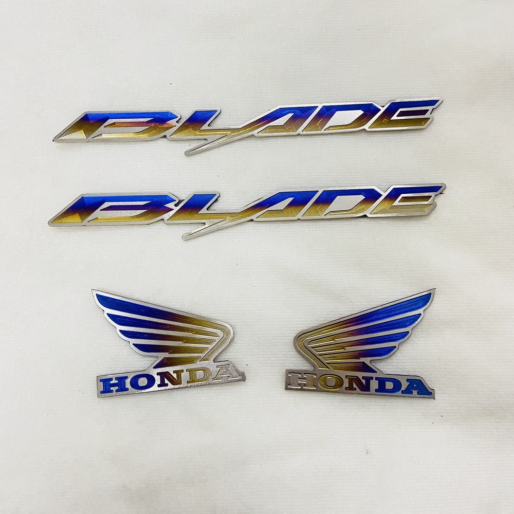(TEM TITAN) Bộ sưu tập COMBO tem TITAN trang trí xe máy chữ tên xe và cánh chim WINGS HONDA siêu chất, keo dán 3M