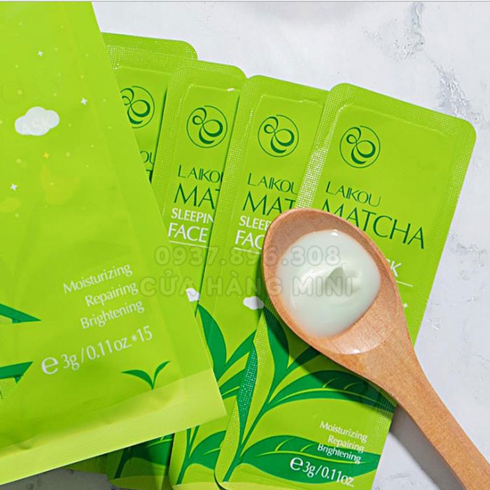 Mặt Nạ Ngủ Trà Xanh Laikou Matcha Sleeping Face Mask