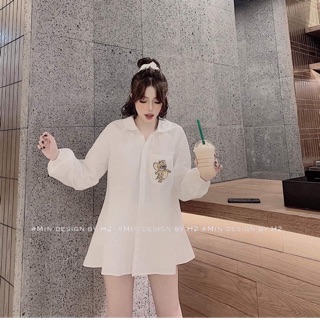 Áo sơmi cổ sen con chuột