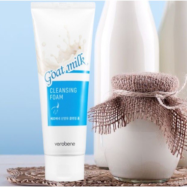 Rửa mặt sữa dê trắng da Verobene Goat Milk CLeansing Foam 150ml