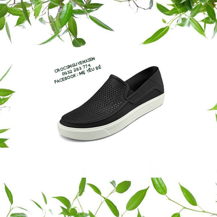 Giày nhựa đi mưa chống hôi chân -Croslite-Citilane-Roka-Slip-on cho nam màu Đen