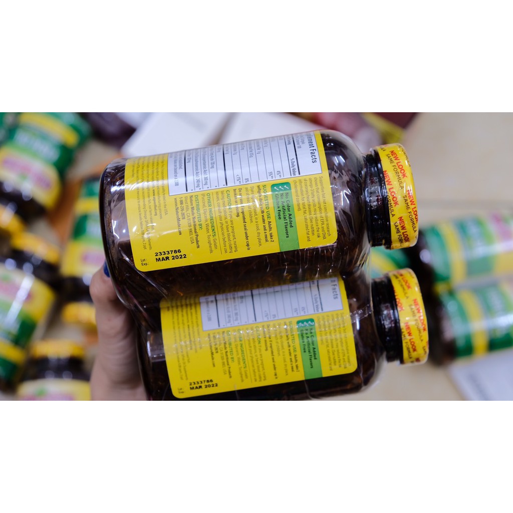 [ MẪU MỚI ] Dầu cá Omega 3 Nature Made Fish oil 1200mg hộp 200 viên