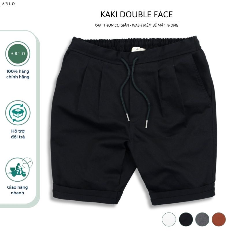 Quần short Kaki ARLO xắn gấu chất liệu Kaki thun wash mềm cao cấp co giãn nhẹ - DOFA - Hàng nhập khẩu