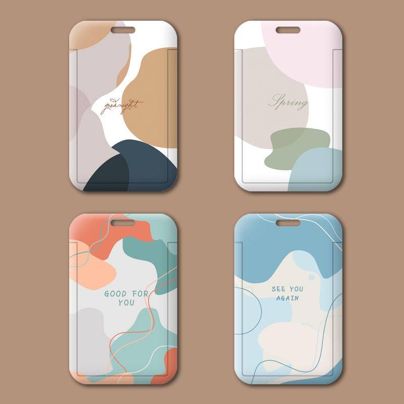 Bao Đựng Thẻ Màu Morandi Đơn Giản Thời Trang Có Dây Đeo Cổ Bảo Vệ