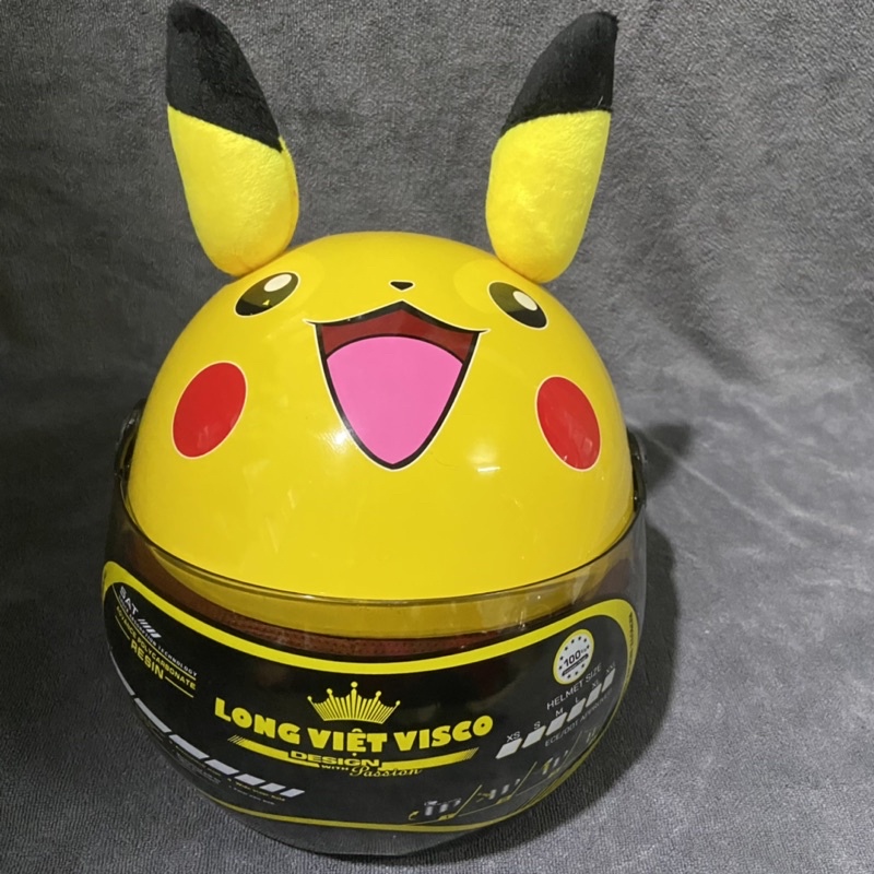 Mũ Nón Bảo Hiểm Trẻ Em  Pikachu Có Kính Cho bé Từ 2-6 Tuổi   | Mũ Nhựa ABS Độ Bền Cao -BH 12 Thángy