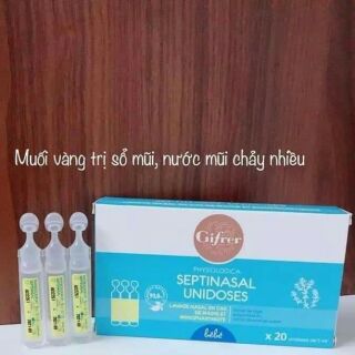 Nước muối kháng viêm Pháp Gifrer trị sổ mũi tép vàng 20 ống