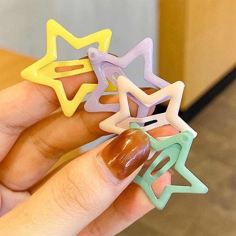 Bộ Kẹp Tóc Hình Ngôi Sao / Bướm Màu Sắc Dễ Thương Xinh Xắn