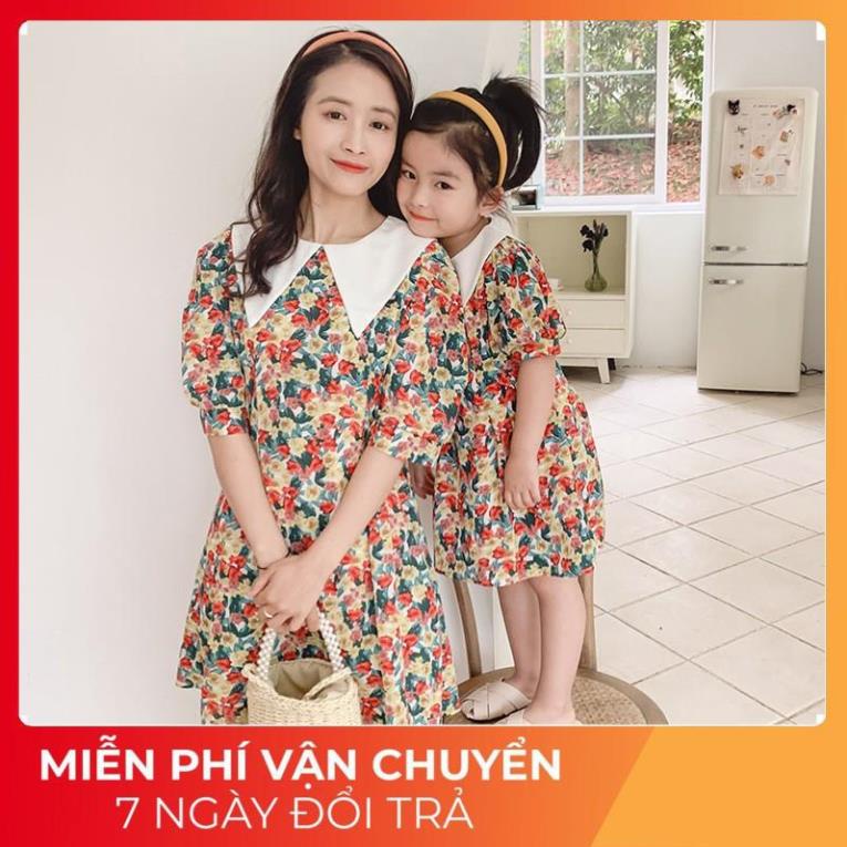 Couple - Set Áo đôi đầm mẹ và bé gái ❤️FREESHIP❤️ đồ đôi váy hoa mẹ và bé xinh xắn MB01