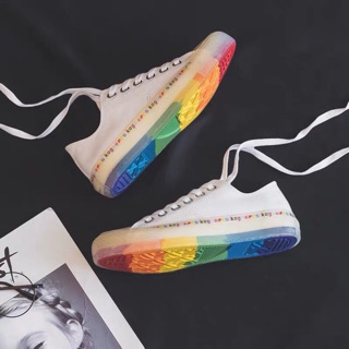 Giầy nữ sneaker cầu vồng sắc màu