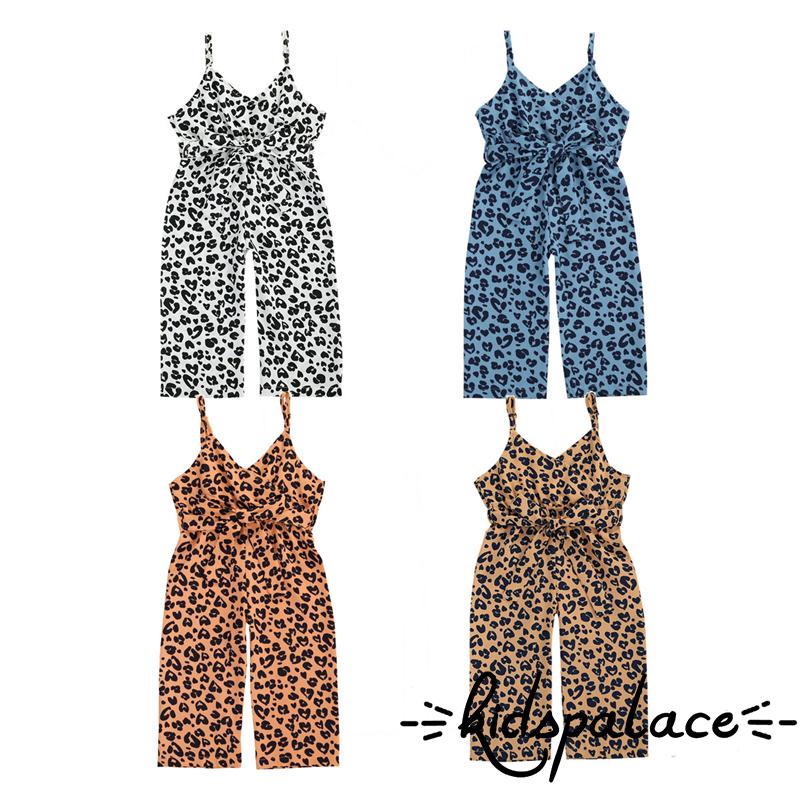 Jumpsuit Sát Nách Hoạ Tiết Da Báo Cho Bé Gái