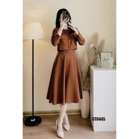 Set váy middi công sở