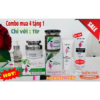 Combo kem face sữa + serum + сао ⅼá rừn𝖦 + chống nắng tặng 1 tẩy tế bào chết