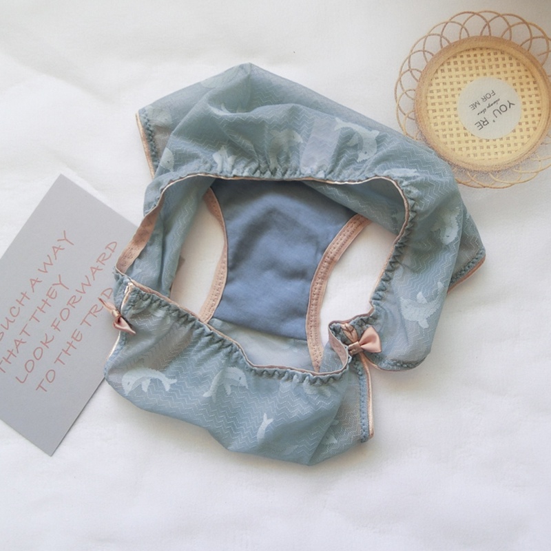 Quần Lót Ren Nữ Họa Tiết Cá Heo Mềm Mịn Thoáng Mát P309