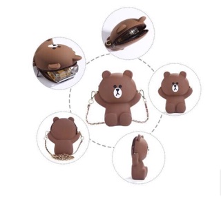 Túi gấu brown silicon 2 dây
