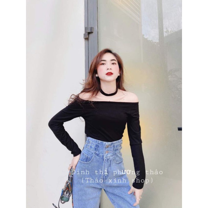 Quần jeans baggy lưng cao 3 cúc thảo xinh shop có bán tách set