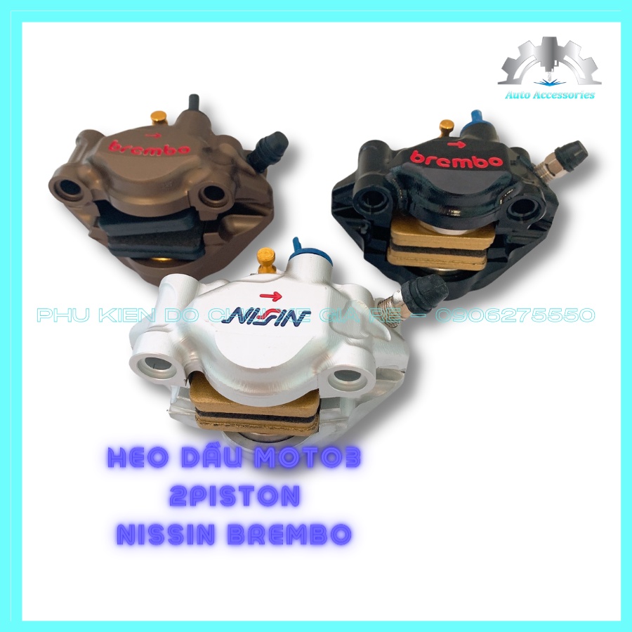 Heo Dầu Trước Nissin Brcmbe MOTO3 2piston gắn Trước Tất Cả các dòng xe - KÈM PÁT CNC gắn Trước Đĩa size ZIN