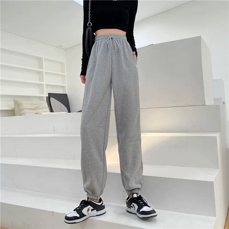 MS1171 Quần thun baggy, quần jogger nữ bo gấu cạp chun năng động