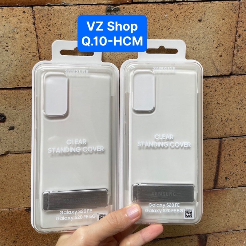 Chính hãng nguyên seal-Ốp lưng trong suốt Clear Standing Cover cho điện thoại Samsung Galaxy S20 FE