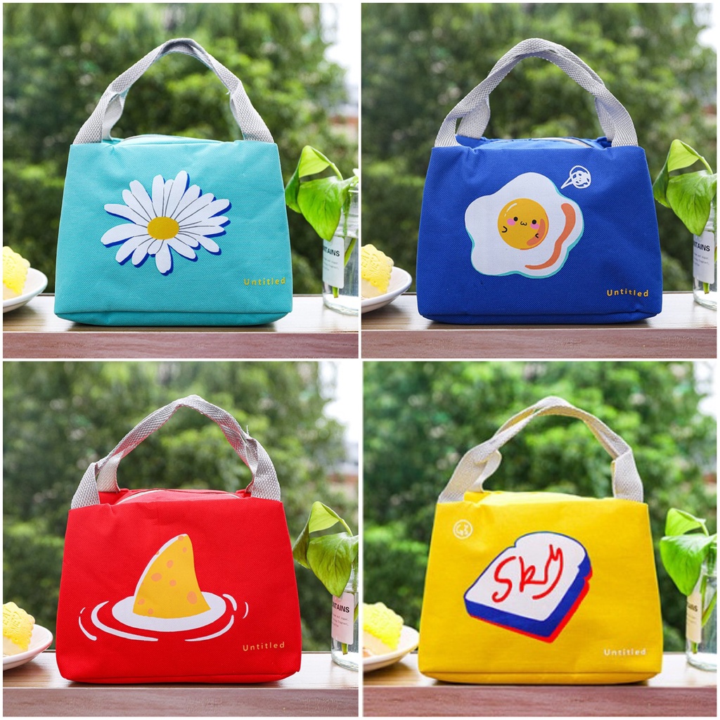 Túi đựng cơm giữ nhiệt vải Oxford vảy sơn (Size 21x16x14cm), túi đựng thức ăn giữ nhiệt