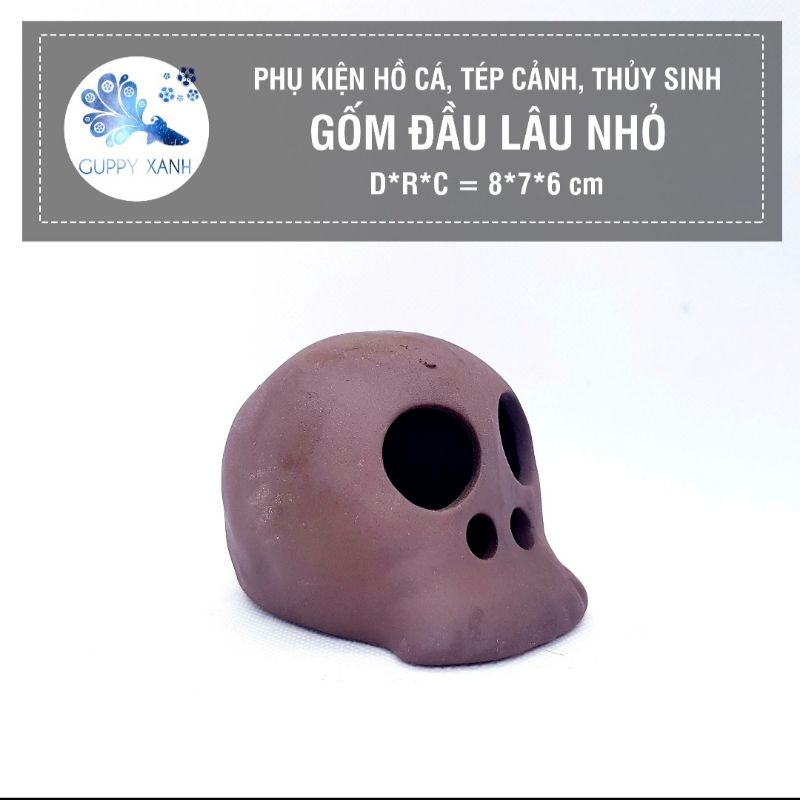 Bộ gốm hình đâu lâu chuyên trang trí hồ tép, hồ lóc, thủy sinh