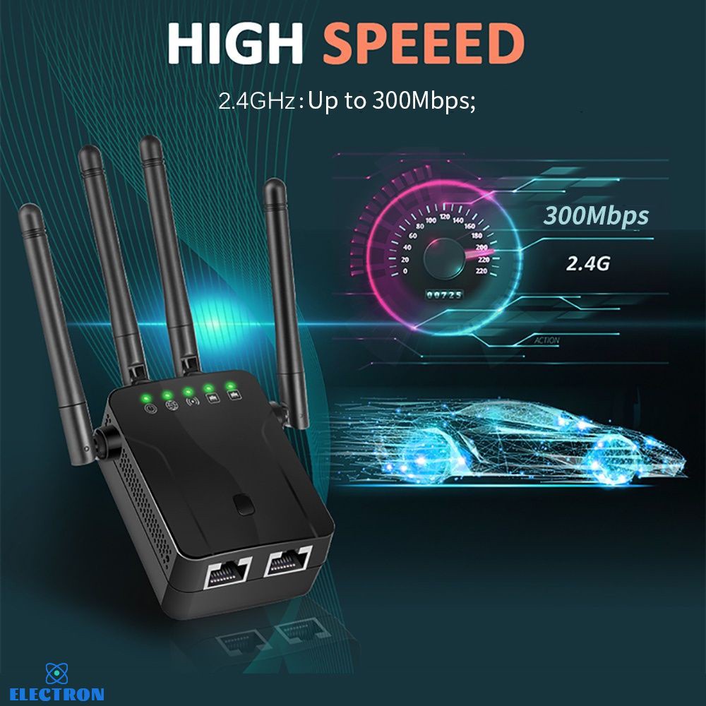 Bộ Khuếch Đại Tín Hiệu Wifi Không Dây 300m 4 Ăng Ten Phù Hợp Cho Gia Đình / Văn Phòng