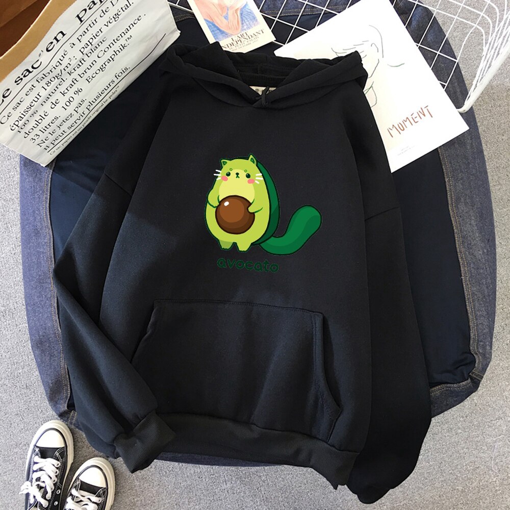 Áo Hoodie In Họa Tiết Trái Bơ Hoạt Hình Phong Cách Harajuku Thời Trang Mùa Đông Cho Nữ | BigBuy360 - bigbuy360.vn
