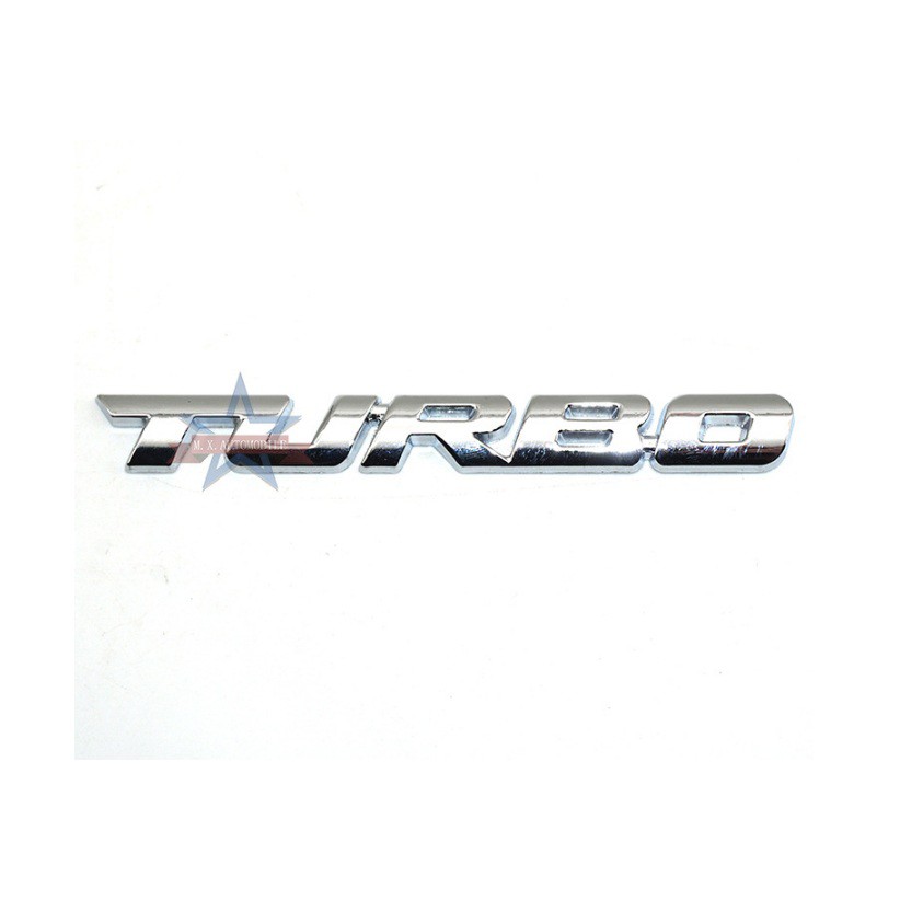 Chữ kim loại Turbo dán xe ô tô